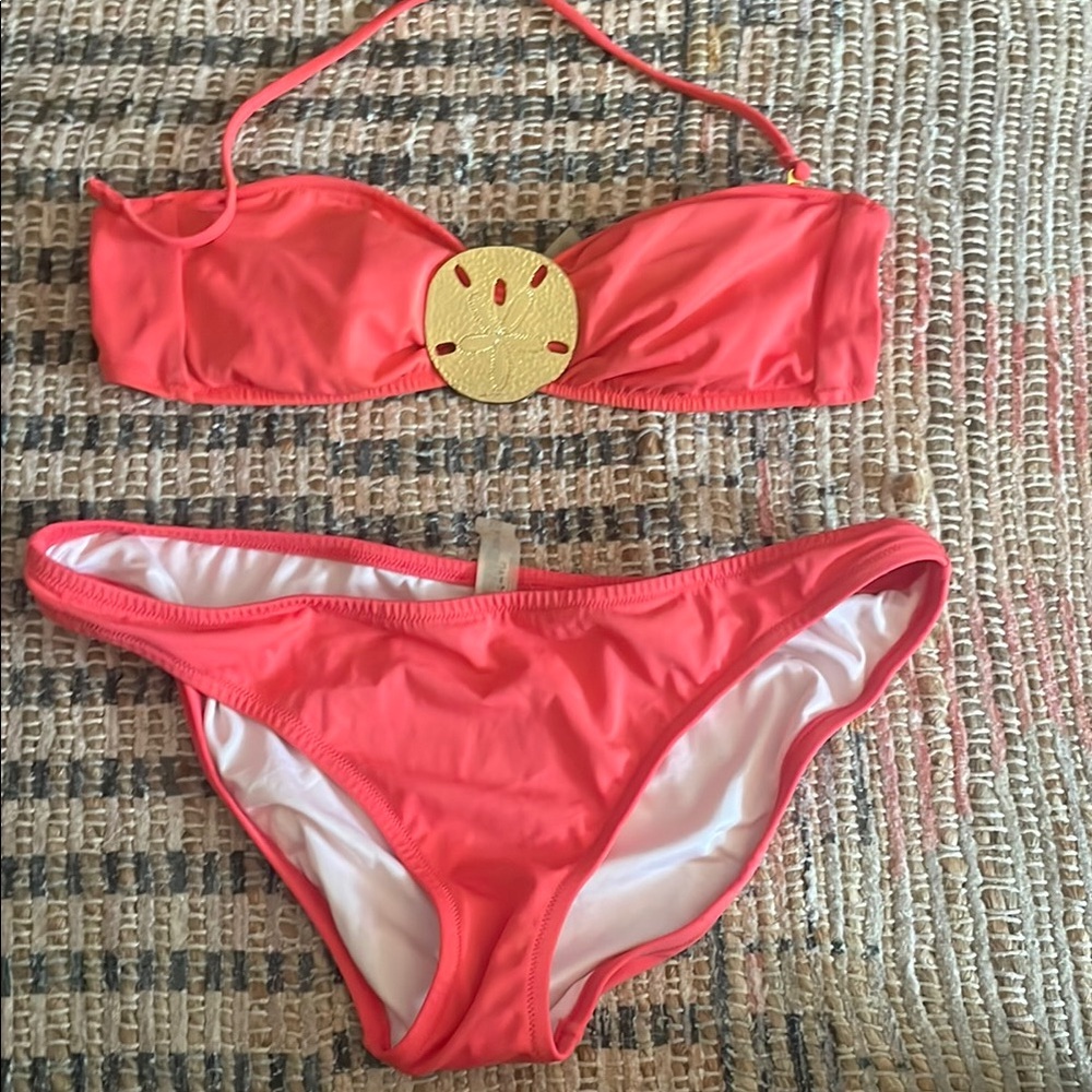 Victoria's Secret Gold and Orange Bikini with Chic Design